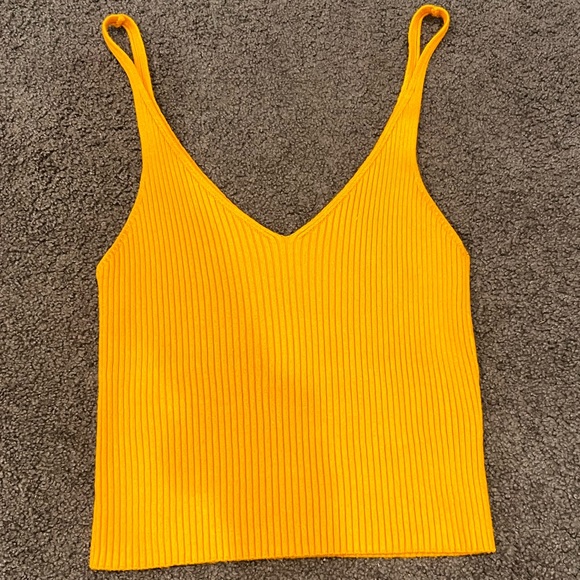 Yellow Ribbed Tank top - Picture 1 of 3